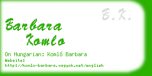 barbara komlo business card